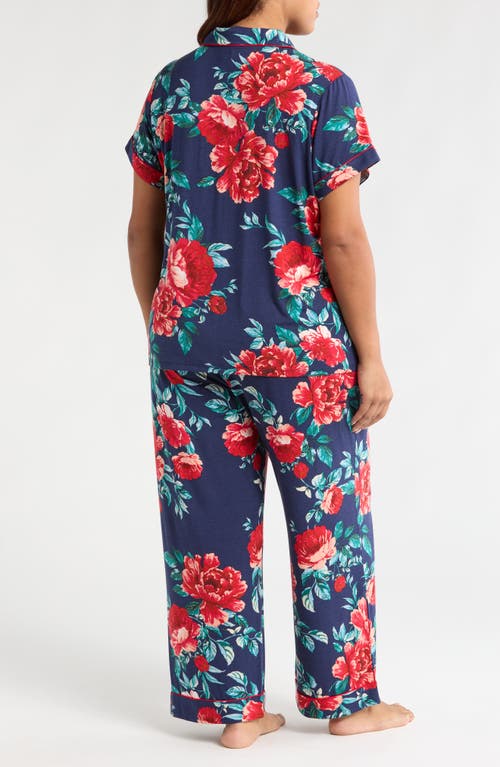 Shop Nordstrom Moonlight Eco Crop Pajamas In Navy In Bloom