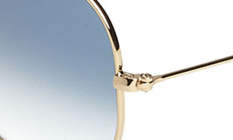 Ray Ban 58mm Aviator Sunglasses In Gold/ Blue Gradient