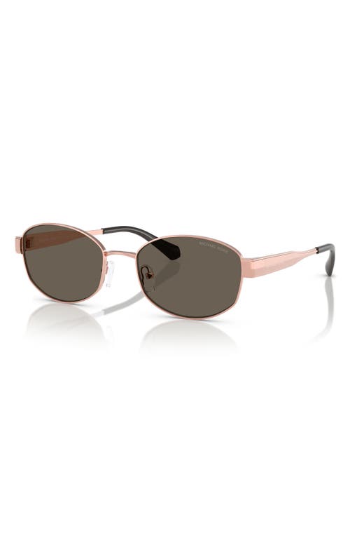 Shop Michael Kors 56mm Oval Sunglasses In Rose Gold