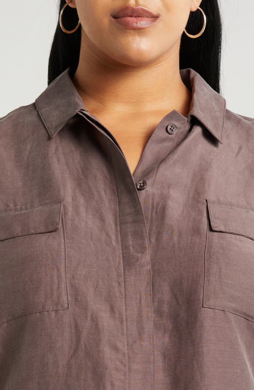 NORDSTROM NORDSTROM DOLMAN SLEEVE FLAP POCKET BUTTON-UP SHIRT