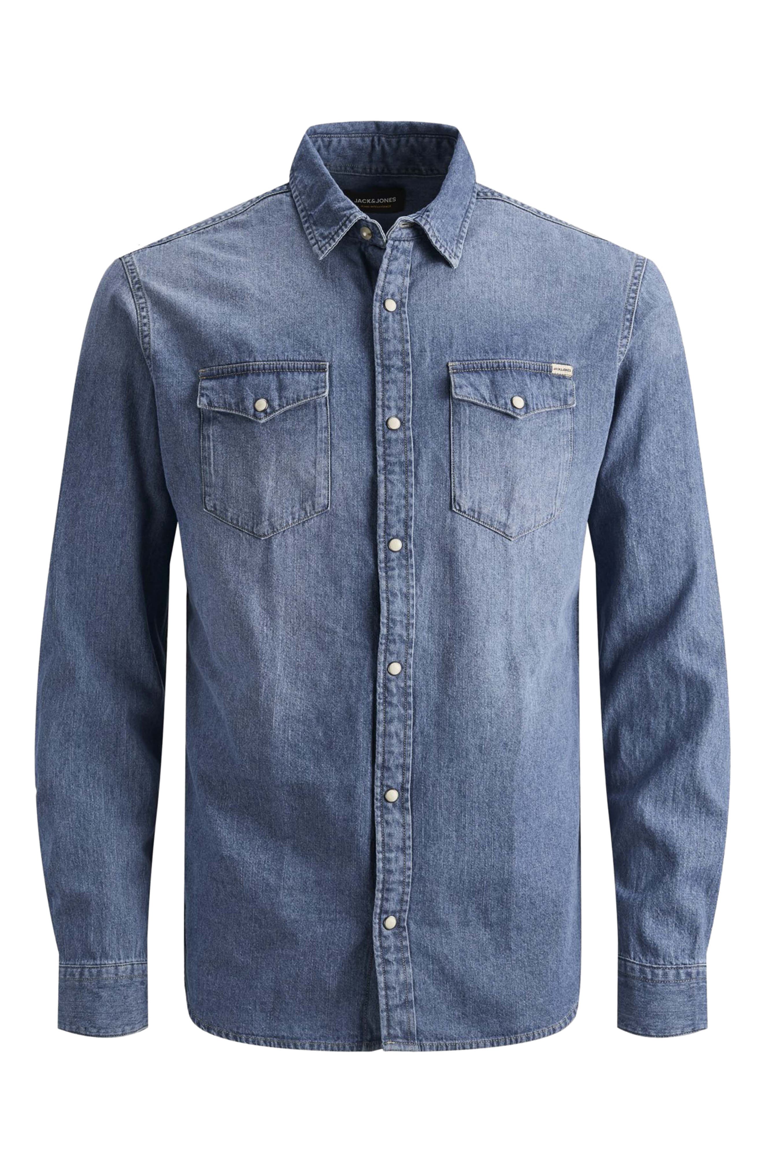 slim fit denim western shirt