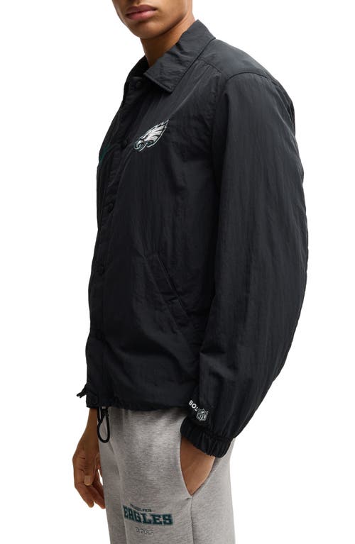 Hugo Boss Boss X Nfl Embroidered Branding Water-repellent Jacket In Philadelphia Eagles