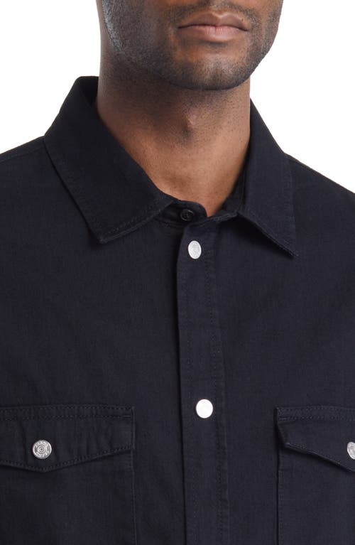 Frame Collared Denim Shirt In Noir