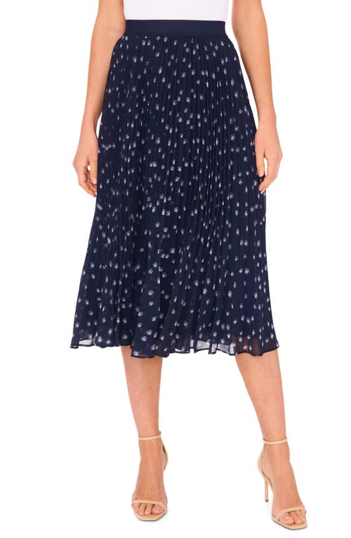 halogen(r) Print Pleated Skirt Classic Navy Blue at Nordstrom,