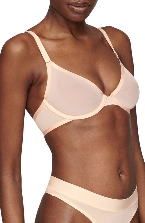 Cuup The Plunge Mesh Bra In Blush