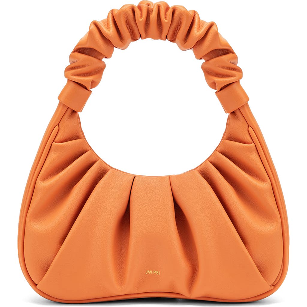 Jw Pei Gabbi Ruched Faux Leather Hobo In Orange