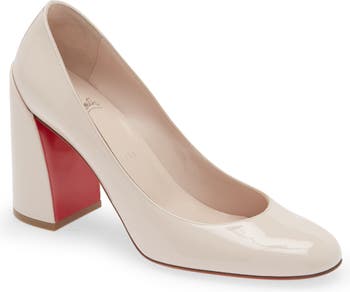 Patent leather heels Christian Louboutin Beige size 5 UK in Patent