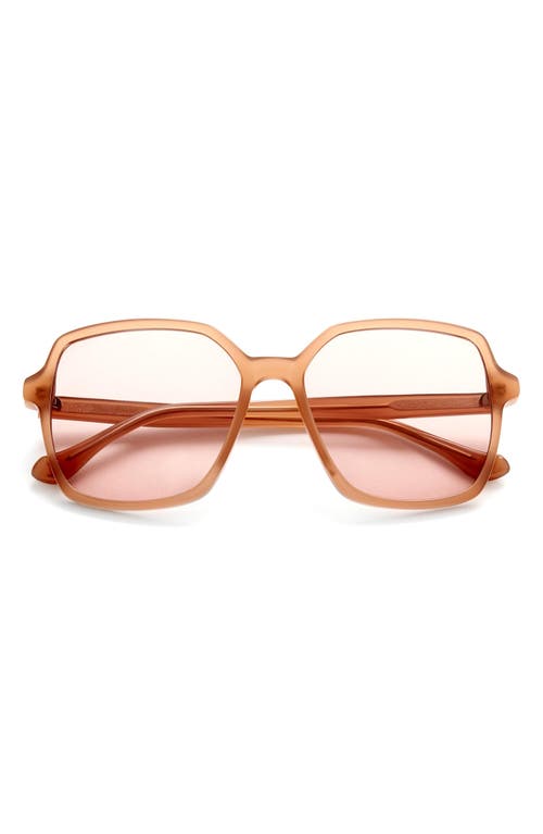 Gemma Styles Lake Shore Drive 55mm Rectangle Sunglasses in Fawn