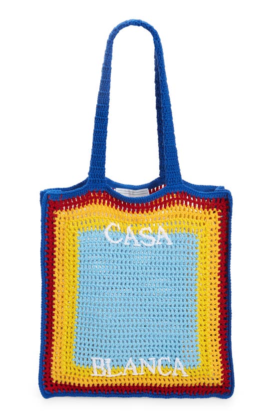 Casablanca Arch Crochet Bag In Blue