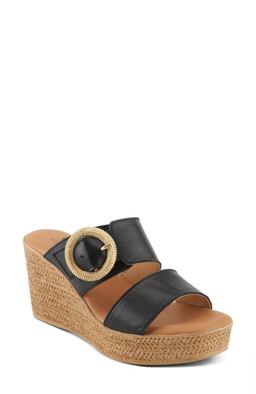 Spring Step Mares Platform Wedge Slide Sandal In Black