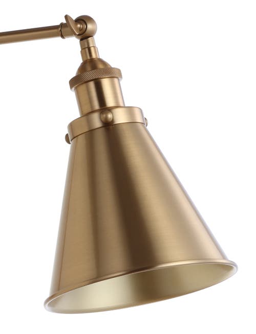 Shop Jonathan Y Rover Adjustable Arm Metal Led Wall Sconce In Brass Gold