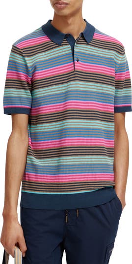 Stripe Organic Cotton Polo Sweater