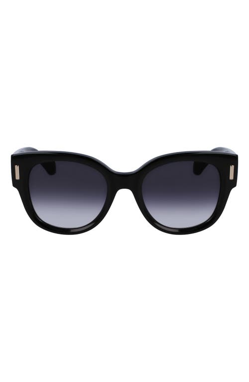 Ferragamo Rivet Rounded Cat Eye Sunglasses, 51mm In Black