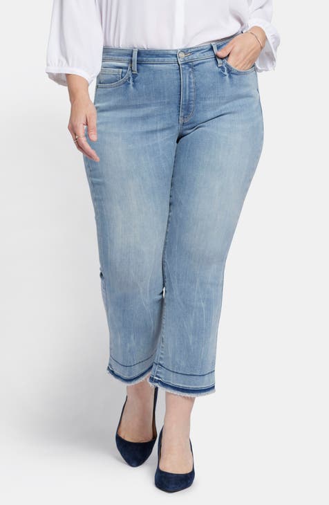 Barbara Fray Hem Ankle Bootcut Jeans (Plus)