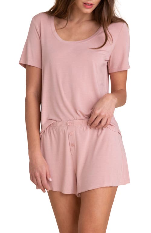 barefoot dreams Luxe Jersey Short Pajamas in Rose Mist
