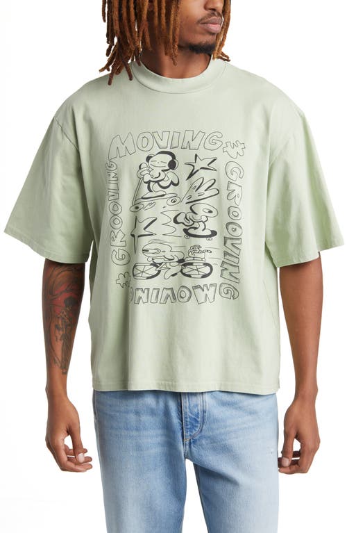 Moving & Grooving Graphic T-Shirt in Lichen Green