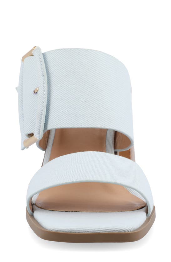 Journee Collection Block Heel Sandal In Light Denim
