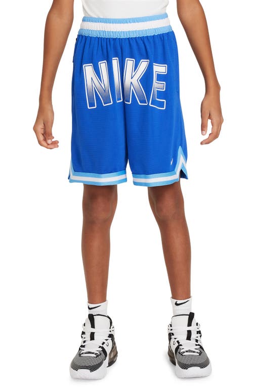 Nike Kids' Dri-fit Dna Mesh Basketball Shorts In Blue