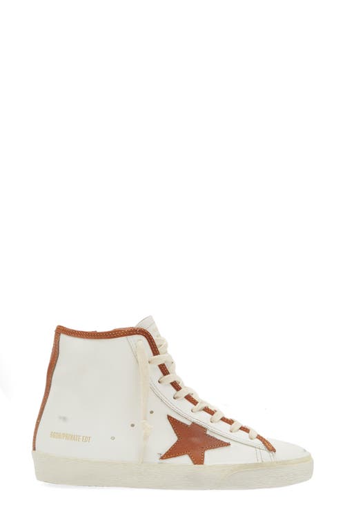 Golden Goose Francy Private Edition Zip High Top Sneaker In White/cuoio