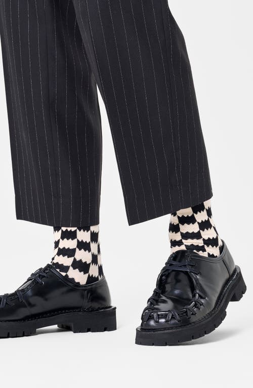 Shop Happy Socks Dizzy Check Socks In Black