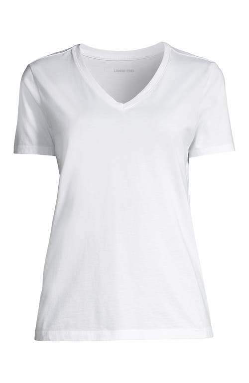 Shop Lands' End Plus Size Relaxed Supima Cotton V-neck T-shirt In White