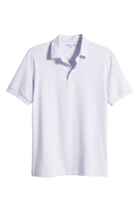 Shop Mizzen + Main Versa Stripe Performance Golf Polo In Light Pastel Purple
