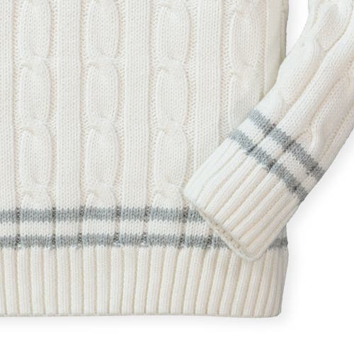 Shop Hope & Henry Baby Boys' V-neck Cricket Sweater, Infant In Soft White With Gray