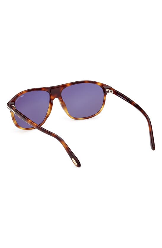 Tom Ford Prescott D-frame Acetate Sunglasses In Shiny Blonde Havana / Blue