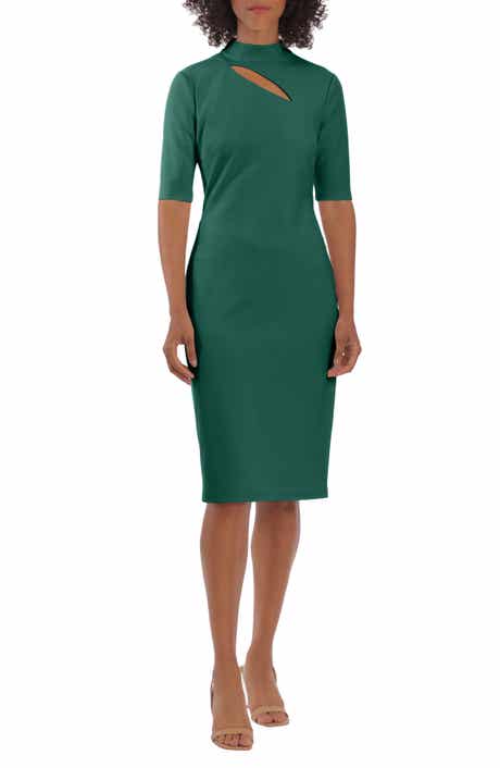 Donna Morgan Crepe Three Quarter Sleeve Sheath Dress Nordstromrack