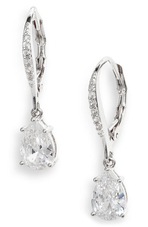 Shop Nordstrom Pear Cubic Zirconia Drop Earrings In Clear- Silver