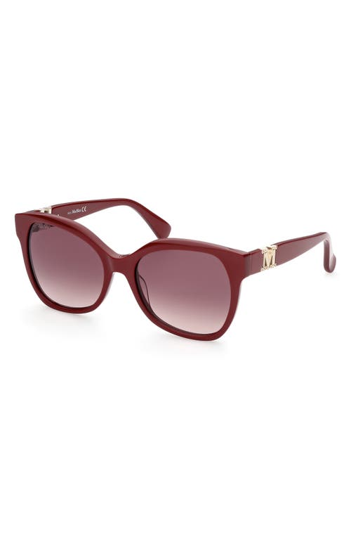 Shop Max Mara 56mm Gradient Butterfly Sunglasses In Shiny Red/gradient Brown