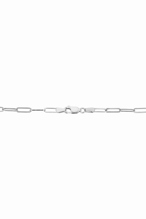 Oradina 14k Gold Venice Link Paperclip Necklace In White Gold
