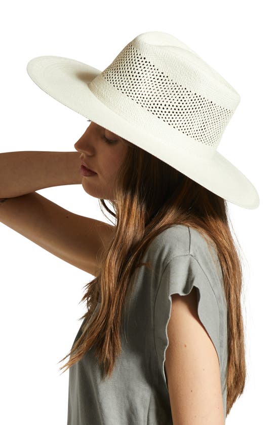Shop Brixton Jo Straw Rancher Hat In Panama White