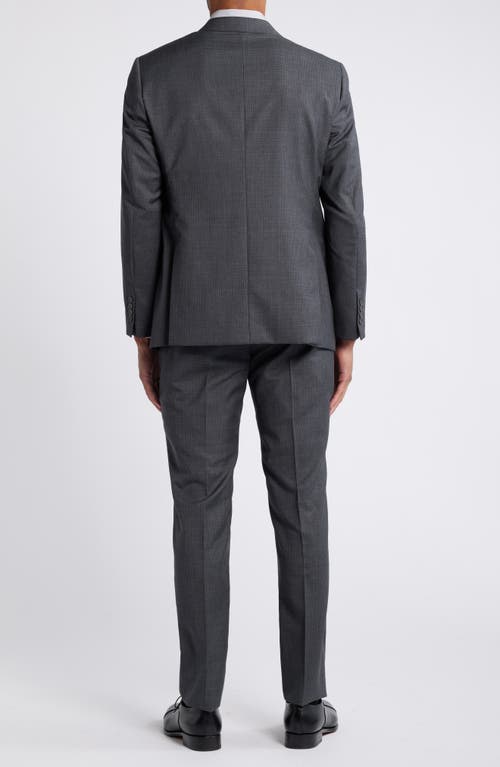 Shop Emporio Armani Microcheck Virgin Wool Suit In Grey