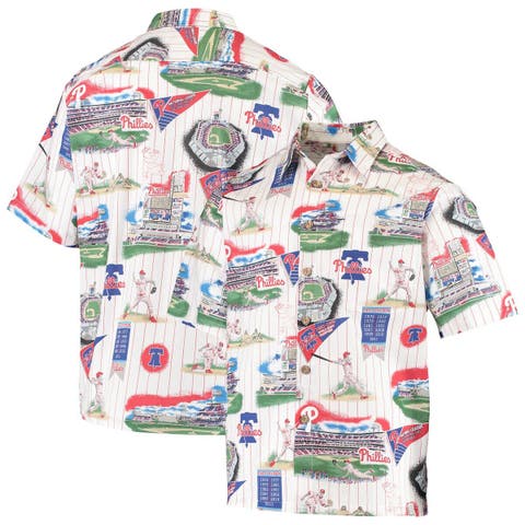 Men's Reyn Spooner White New York Mets scenic Button-Up Shirt