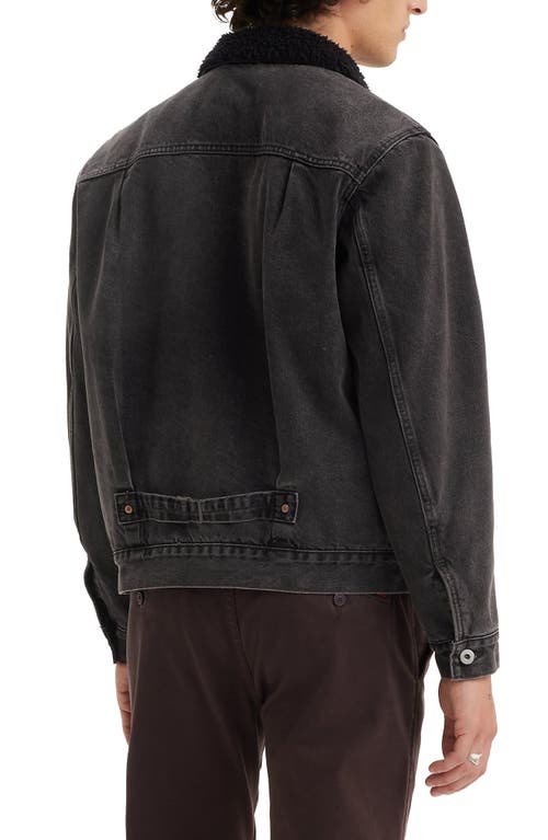 Shop Levi's Type I Fleece Collar Trucker Jacket In Mothership Lined