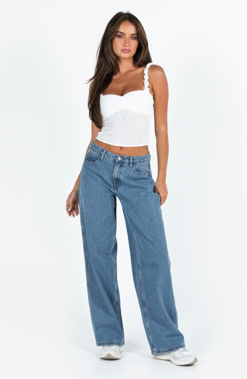 Shop Princess Polly Maryanne Mid Rise Relaxed Fit Jeans In Blue