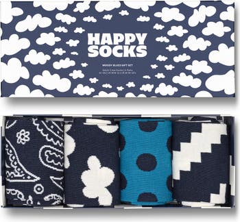 Happy Socks Assorted 4-Pack Moody Crew Socks Gift Set | Nordstrom