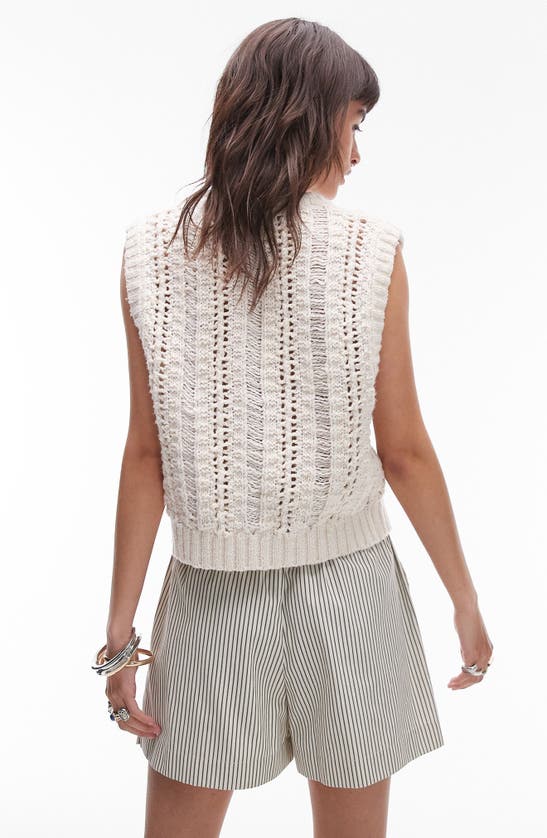 Shop Topshop Chunky Sleeveless Sweater In Stone
