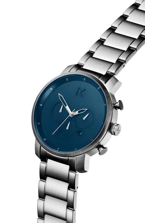 Mvmt Watches The Chrono Chronograph Bracelet Watch, 40mm In Silver/navy/silver