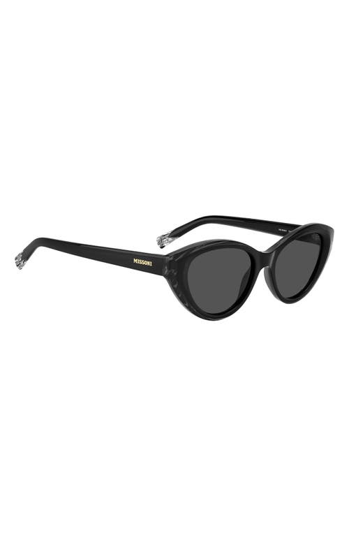 Missoni 53mm Oval Cat Eye Sunglasses In Grey Black Horn/grey