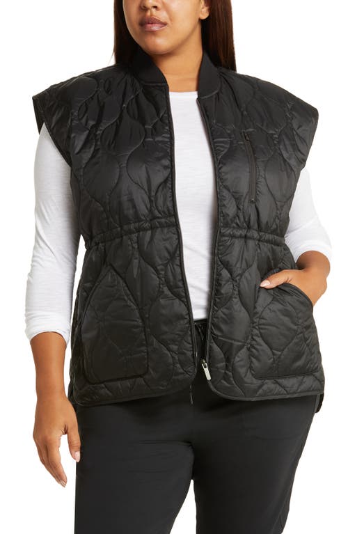 zella Quilted Insulated Vest in Black at Nordstrom, Size 2X