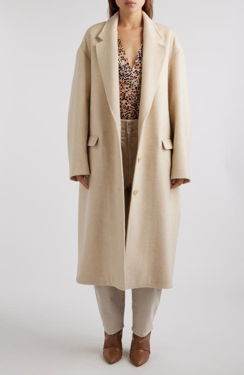 Shop Isabel Marant Efezia Oversize Wool Blend Coat In Beige