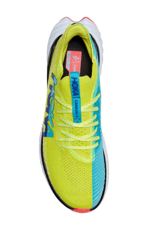 Hoka Carbon X 3 Running Shoe In Evening Primrose Scuba Blue