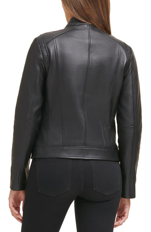 Cole Haan Signature Moto Leather Jacket In Black