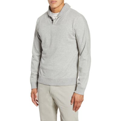 Billy Reid Shawl Collar Cotton Sweater, Grey