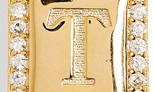 Leith Initial Pendant Necklace In T- Clear- Gold