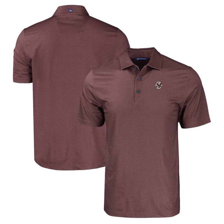 Shop Cutter & Buck Maroon Boston College Eagles Pike Eco Tonal Geo Print Stretch Recycled Polo