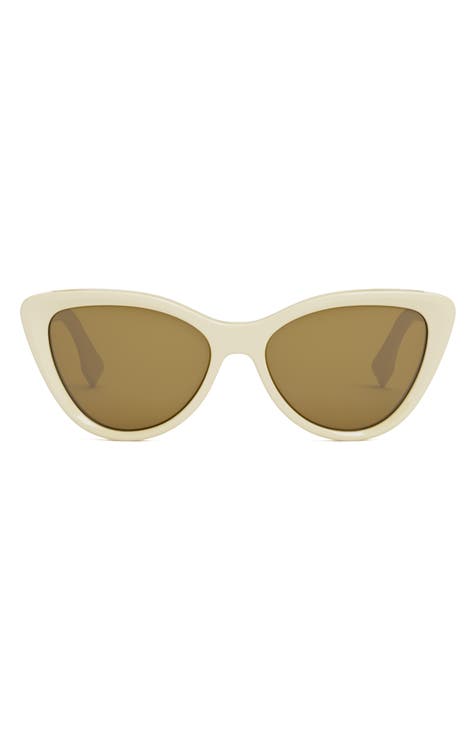 Cat Eye Sunglasses in White - Fendi