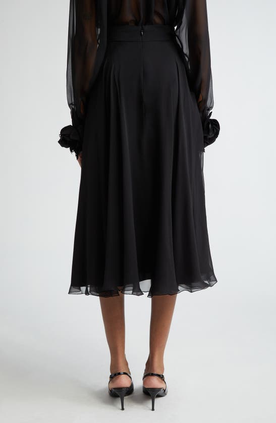 Shop Dolce & Gabbana Dolce&gabbana Silk Chiffon Circle Skirt In Nero